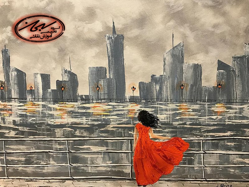نقاشی آکریلیک بر روی بوم