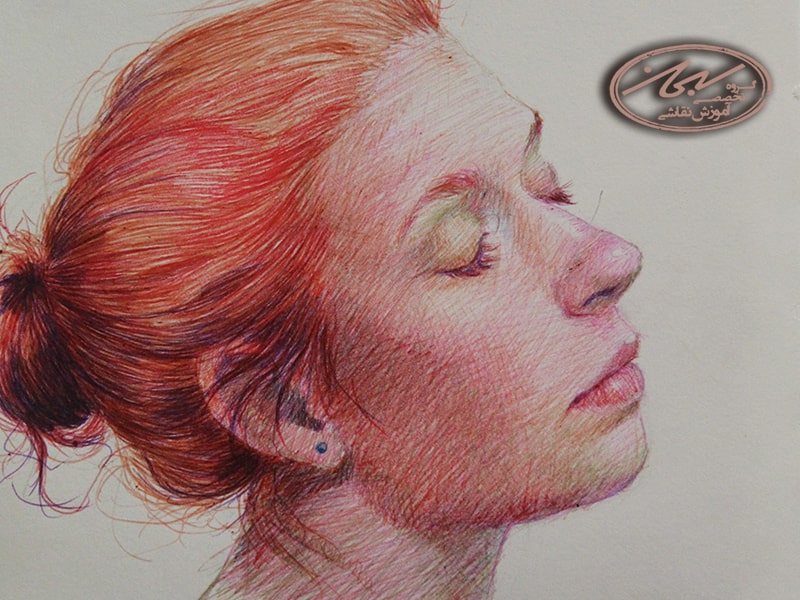 نقاشی با خودکار رنگی انسان
