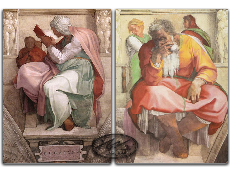 نقاشی ارمیا نبی و هاتف پارسی میکل آنژ