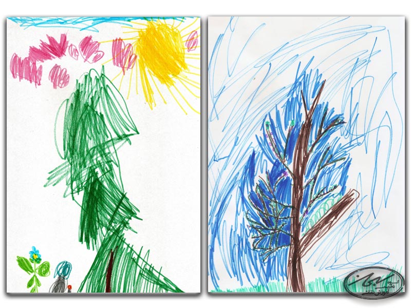 نقاشی درخت توسط کودک
